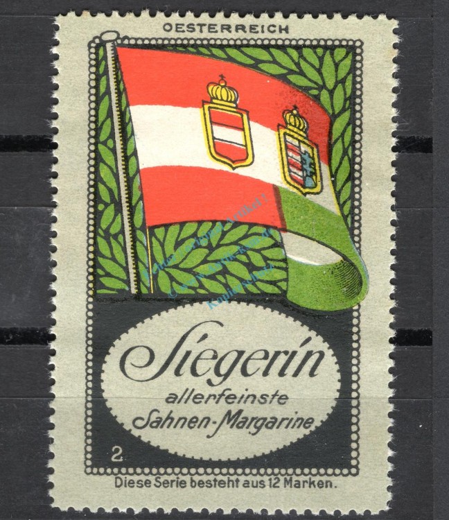 Reklamemarke Hamburg -Siegerin Sahne Margarine, Flaggen Nr.2- unc-kfr. -0207-