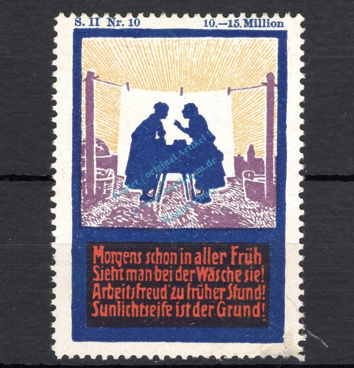 Reklamemarke Mannheim S.II Nr.10 -Sunlicht Seifenfabrik AG- unc-kfr. -0176-