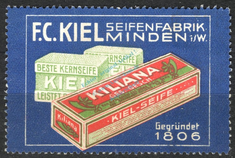 Reklamemarke Minden -F.C.Kiel , Kilana Seife- unc-kfr. -0190-