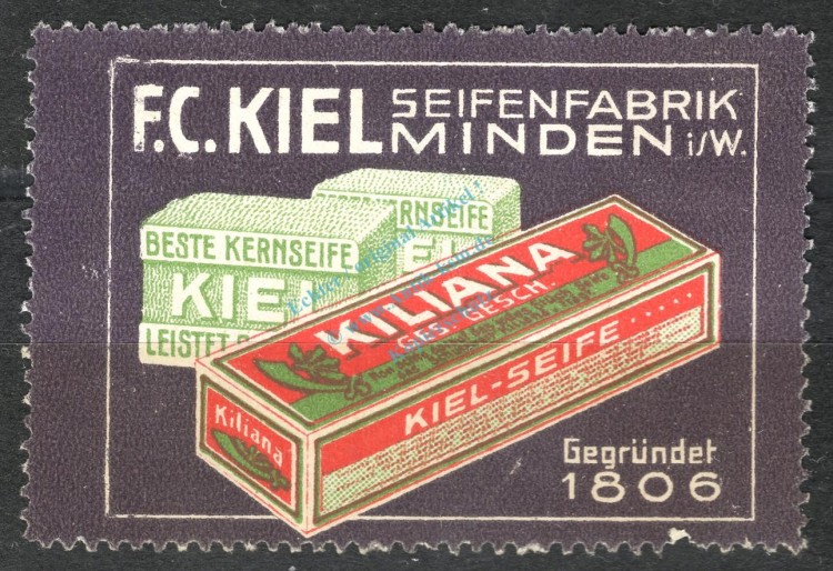 Reklamemarke Minden -F.C.Kiel , Kilana Seife- unc-kfr. -0191-