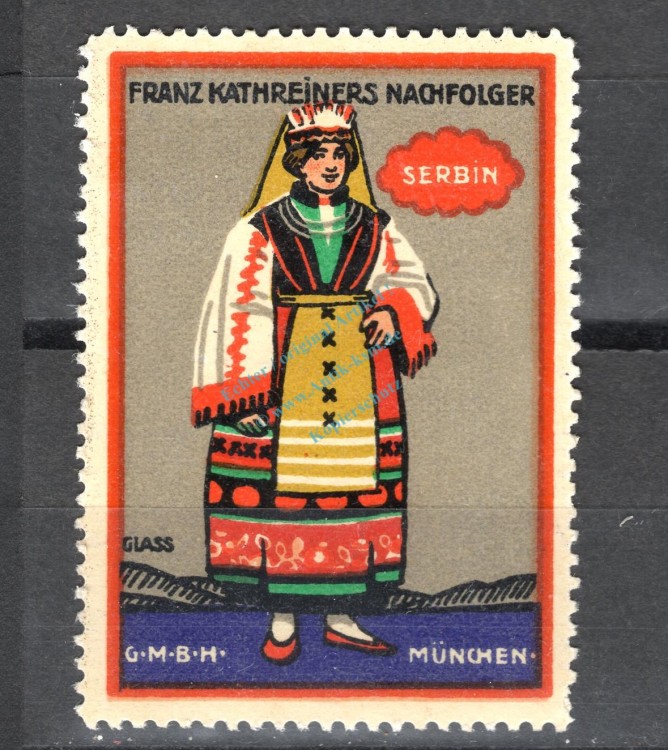 Reklamemarke München -Franz Kathreiner G.m.b.H. Serbin- unc-kfr. -0182-