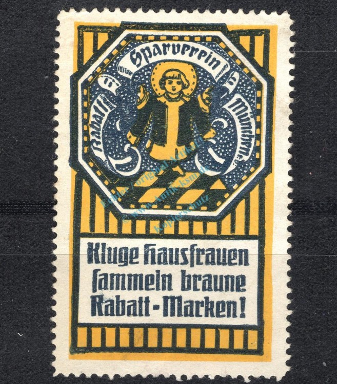 Reklamemarke München -Rabatt Sparverein München gelb- unc-kfr. -0220-