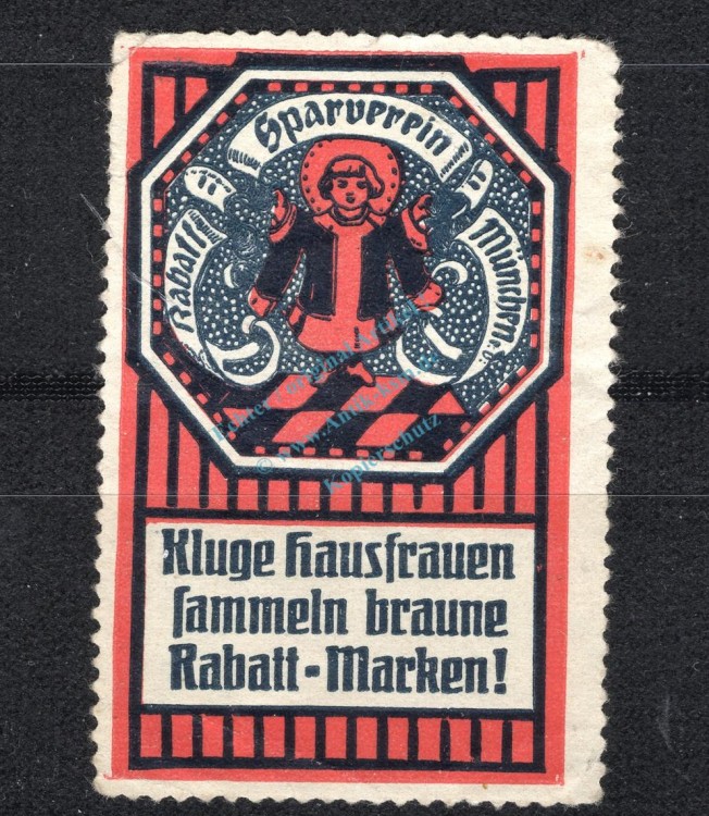 Reklamemarke München -Rabatt Sparverein München rot- unc-kfr. -0222-