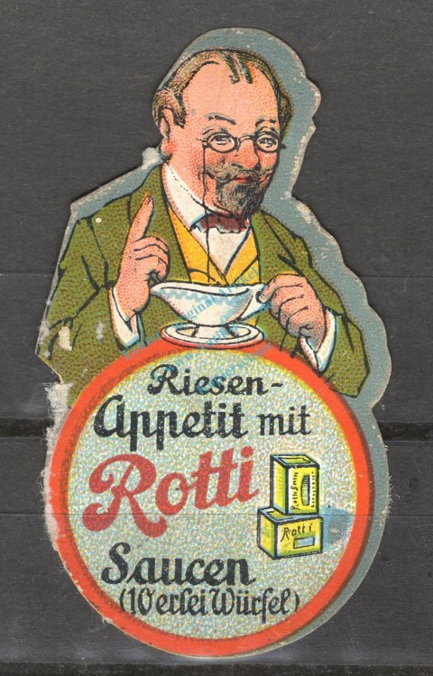 Reklamemarke München -riesen Appetit mit Rotti Saucen- unc-kfr. -0246-
