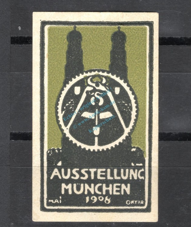 Reklamemarke München 1908 -Ausstellung Mai-Oktober 1908- unc-kfr. -0215-