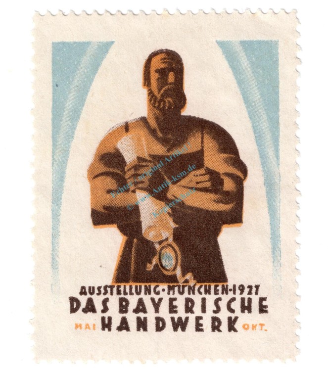 Reklamemarke München 1927 -Das Bayerische Handwerk- unc-kfr -0089-