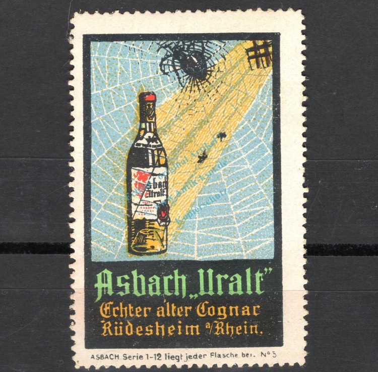 Reklamemarke Rüdesheim -Asbach Uralt Nr.5 Sonnenstrahl- unc-kfr. -0202-