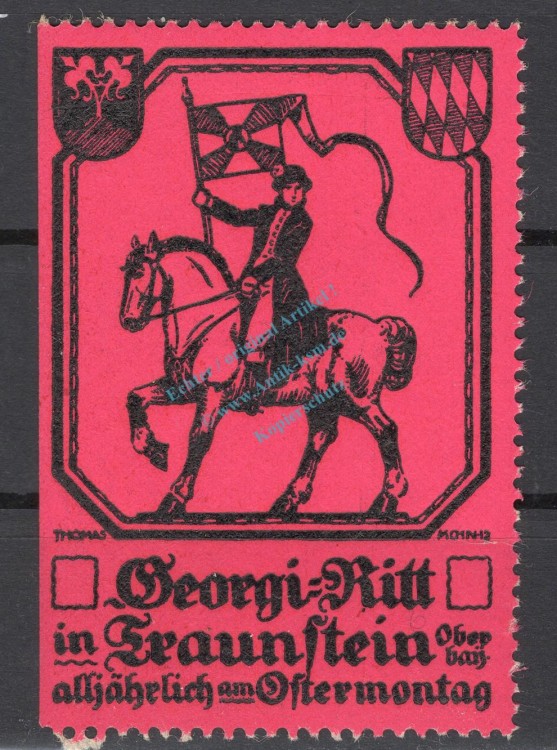 Reklamemarke Traunstein -Georgi Ritt, Pferdewallfahrt- unc-kfr. -0157-