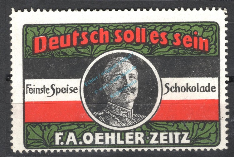 Reklamemarke Zeitz -Kakao und Schokoladenfabrik F.A. Oehler- unc-kfr. -0231-