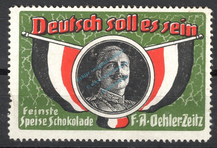 Reklamemarke Zeitz -Kakao und Schokoladenfabrik F.A. Oehler- unc-kfr. -0232-