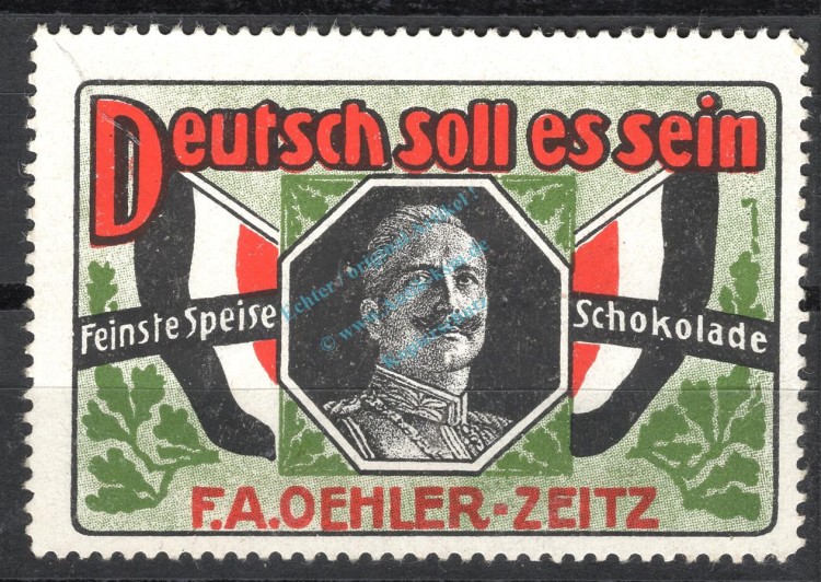 Reklamemarke Zeitz -Kakao und Schokoladenfabrik F.A. Oehler- unc-kfr. -0233-