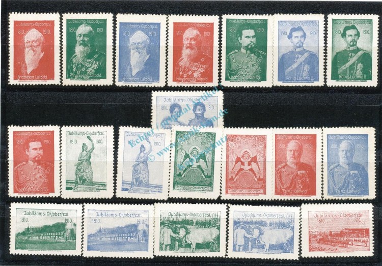 Reklamemarken 20 x München 1910 -100 Jahre Jubiläums Oktoberfest- unc-kfr -0091-
