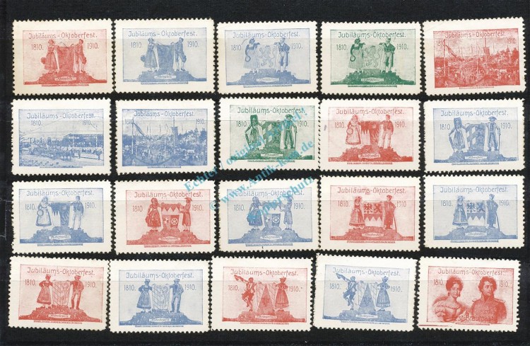 Reklamemarken 20 x München 1910 -100 Jahre Jubiläums Oktoberfest- unc-kfr -0092-