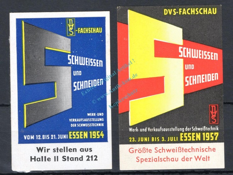 Reklamemarken Essen 1957 2 x -DVS Fachschau 1957- unc-kfr. -0127-