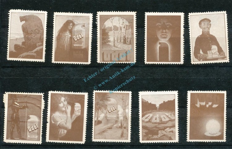 Reklamemarken Vignetten Set 10 Stück -Odol Mundwasser- unc-kfr. Falz -0095-