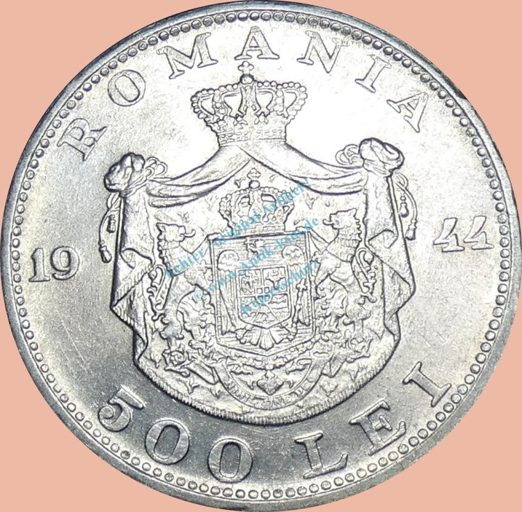 Rumänien , 500 Lei Münze 1944 -König Michael I.- KM.65 ss-vz -0342-