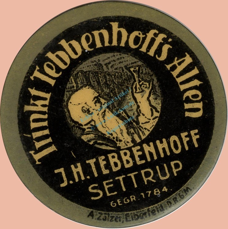 Settrup , Kapselgeld 10 Pfennig -Kornbrennerei Tebbenhoff- unc-kfr. NDS o.D. -0111-
