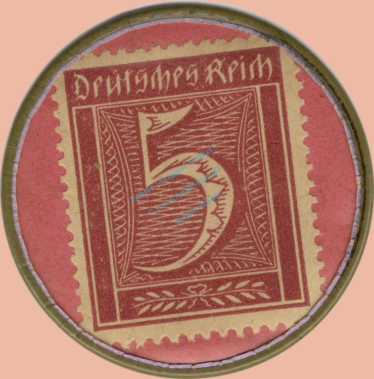 Settrup , Kapselgeld 5 Pfennig -Kornbrennerei Tebbenhoff- unc-kfr. NDS o.D. -0104-