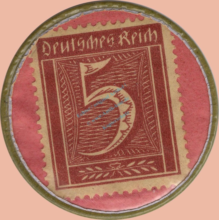 Settrup , Kapselgeld 5 Pfennig -Kornbrennerei Tebbenhoff- unc-kfr. NDS o.D. -0110-