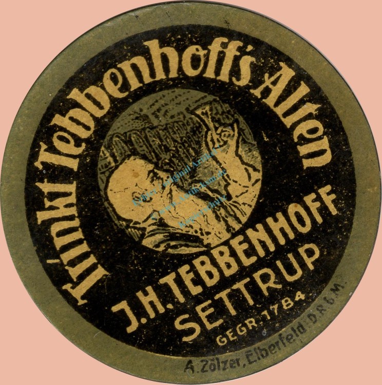 Settrup , Kapselgeld 5 Pfennig -Kornbrennerei Tebbenhoff- unc-kfr. NDS o.D. -0110-