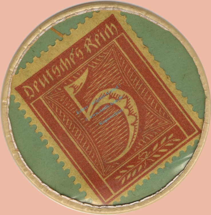 Severinsberg , Kapselgeld 5 Pfennig -Brauerei Steffens- unc-kfr. RHL o.D. -0108-