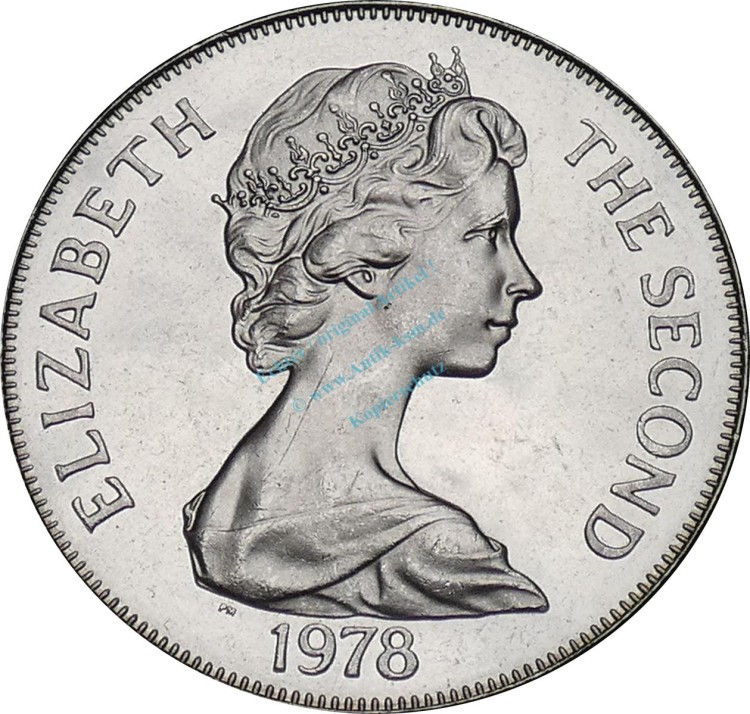 St Helena , 1 Crown Münze 1978 -25 Anniversary of the Coronation- KM.7 vz-stgl -0276-