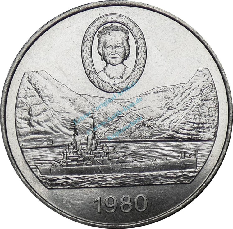 St. Helena , 25 Pence Münze 1980 -Queen Elizabeth II- KM.8 vz-stgl -0269-
