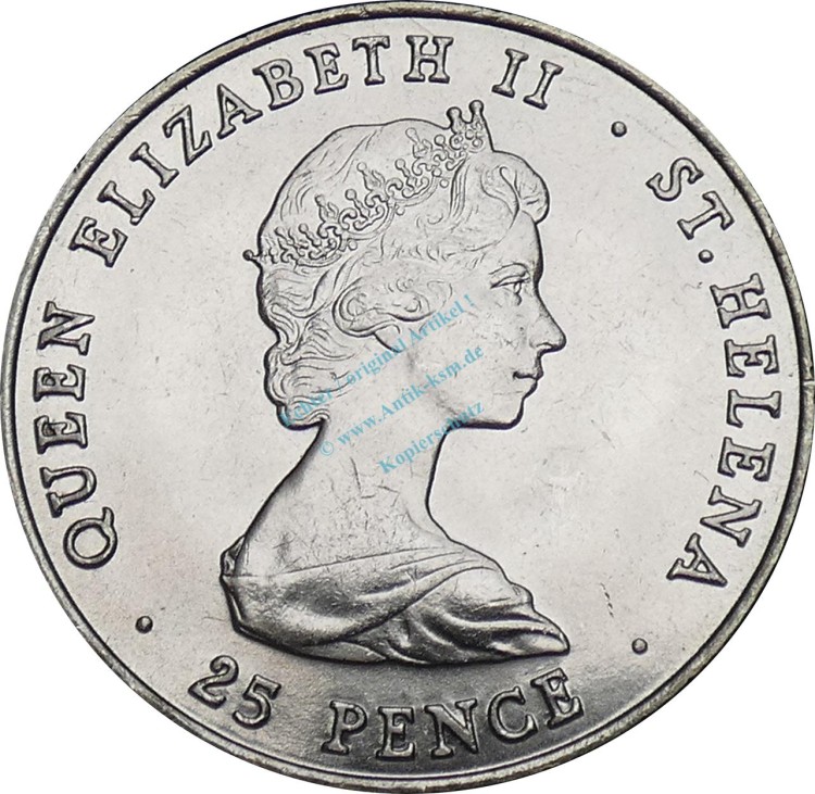 St. Helena , 25 Pence Münze 1981 -Charles and Lady Diana- KM.9 vz-stgl -0299-