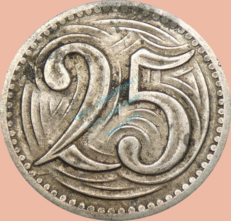 Tschechoslowakei , 25 Haleru Münze 1933 -Republik- KM.16 s-ss -0352-