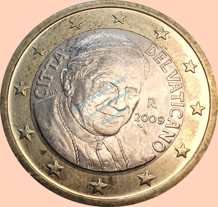 Vatikan , 1 Euro 2009 R -Papst Benedict XVI- , Km.388 Vz. -0311-