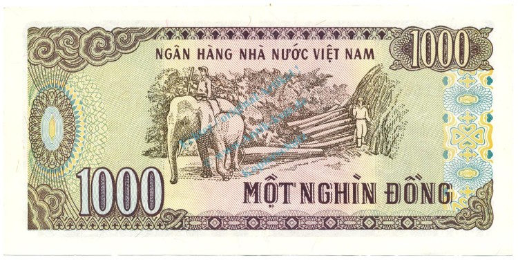 Viet Nam Banknote 1.000 Dong Schein L-gbr. 1987 -Ho Chi Minh- WPM.102 -400-