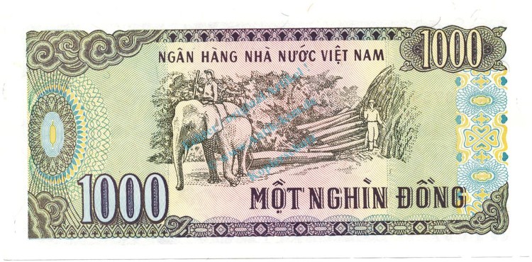Viet Nam Banknote 1.000 Dong Schein unc-kfr. 1987, -Ho Chi Minh- WPM.102 -0371-