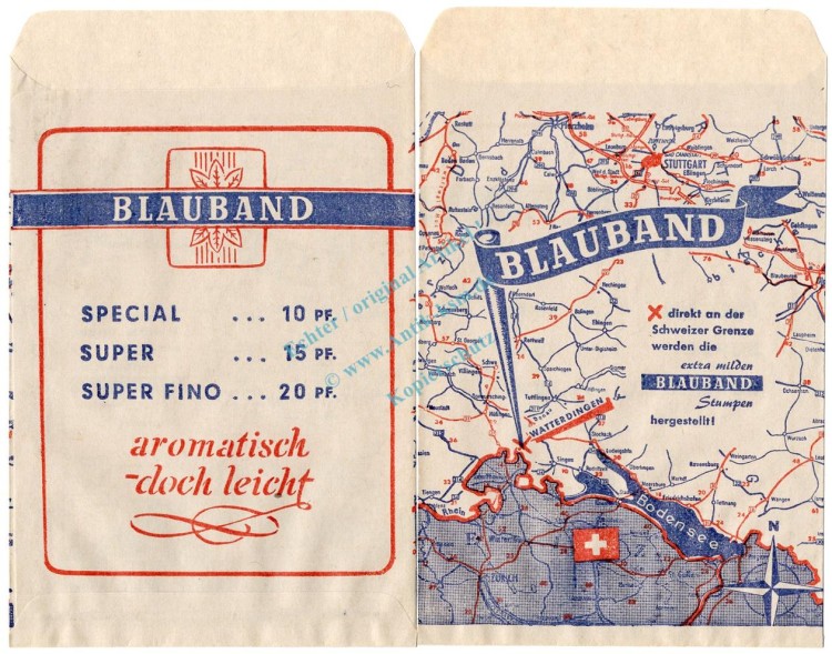 Werbung Reklametüte -Blauband Stumpen- unc-kfr. Vintage Tante Emma Laden -0256-