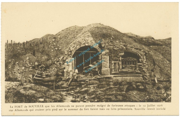 AK-PK Le Fort de Souville , WW1 , Frankreich 1916 -0638-