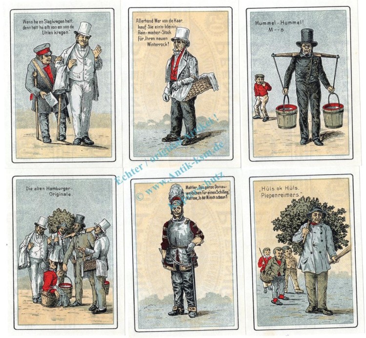 Alte Diele , Notgeld 6 Scheine --Rand weiß-- unc-kfr. M-G 515.1 , Hamburg o.D. Seriennotgeld