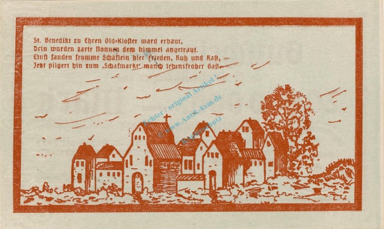 Altkloster , Banknote 20 Millionen Mark Schein unc-kfr. Keller 74.a , Niedersachsen 1923 Inflation