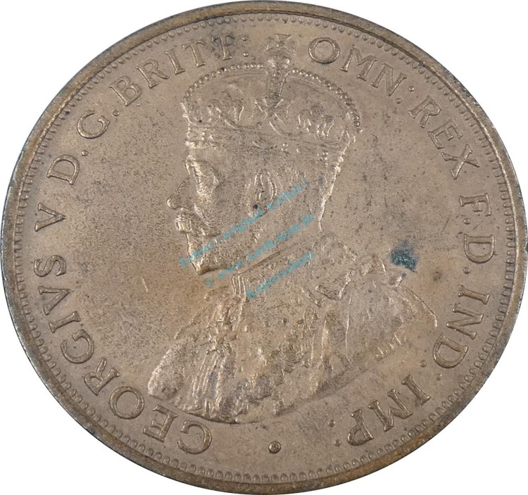 Australien , 1 Penny Münze von 1912 H --King George V-- ss-vz , -0197-