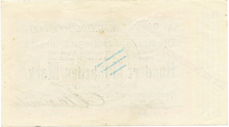 Bad Bevensen , Banknote 100 Milliarden Mark unc-kfr. Keller.394.b Niedersachsen 1923 Inflation -3613-