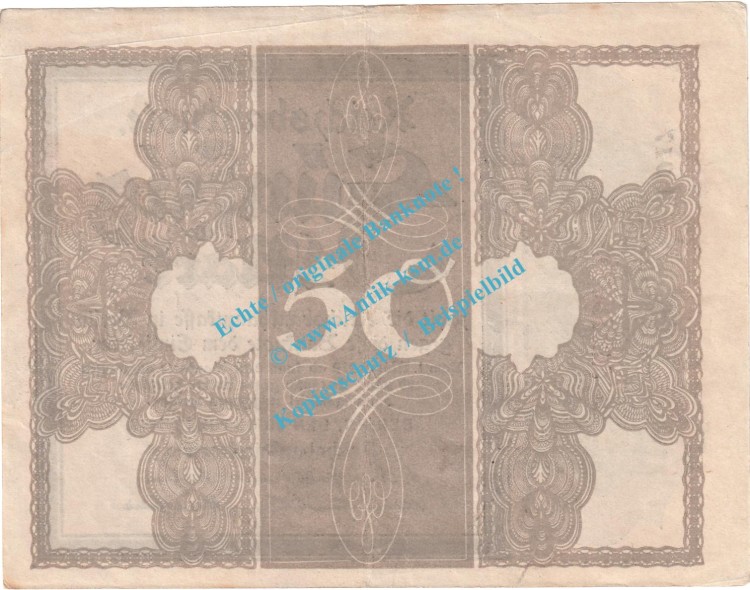 Banknote , 50 Mark Schein in gbr. DEU-44.e, Ros.56, P.64, Kaiserreich - deutsche Reichsbank -b-