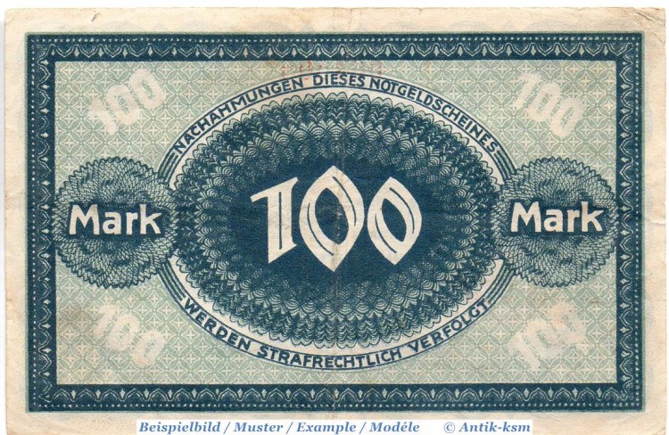 Banknote Fallingbostel , Kreis , 100 Mark Schein in gbr. Müller 1495.1.a , 10.10.1922 , Niedersachsen Großnotgeld