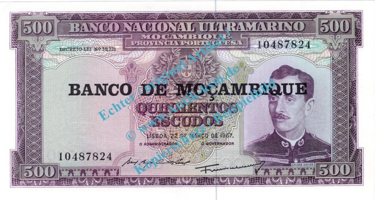 Banknote Mosambik - Mozambique , 500 Escudos Schein ND 1976 in unc - kfr.jpg