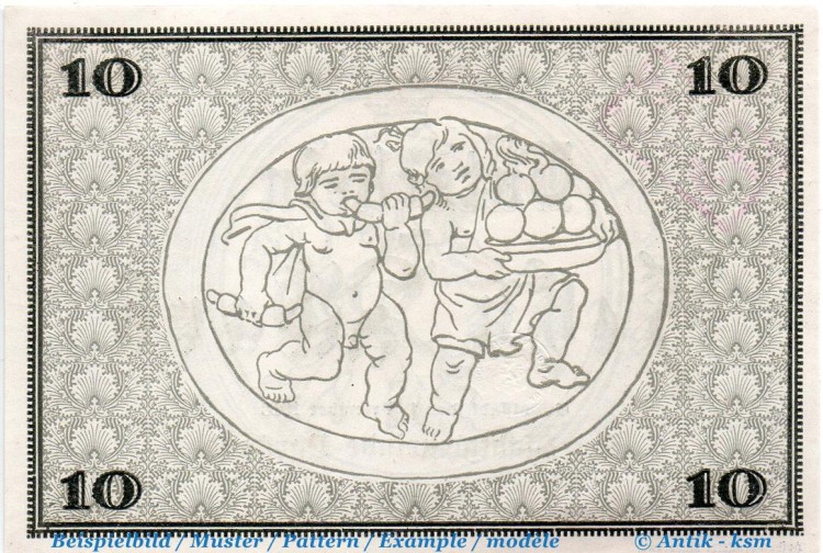 Banknote Rudolstadt , 10 Mark Schein in kfr. E , Geiger 456.02 , 01.12.1918 , Thüringen Großnotgeld