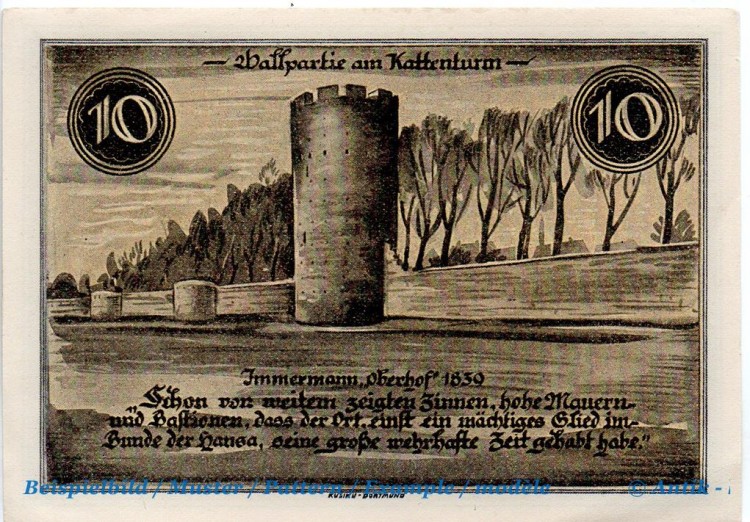 Banknote Soest , 10 Mark Schein in kfr. Müller 4330.1.b , 11.11.1922 , Westfalen Großnotgeld