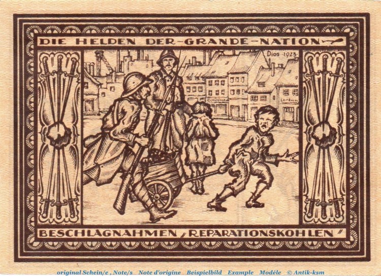 Banknote Stadt Essen , 10 Millionen Mark Propagandaschein in kfr. Keller .... Ohne Datum , Ruhrgebiet Inflation