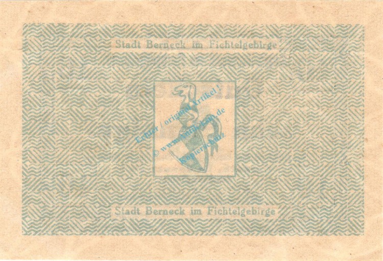 Berneck , Notgeld 10 Pfennig Schein unc-kfr. Ti.0540.05.45 , Bayern 1917 Verkehrsausgabe