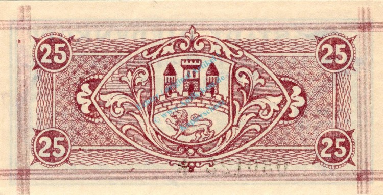 Biedenkopf , Notgeld 25 Pfennig Schein unc-kfr. Ti.0610.05.05 , Hessen 1920 Verkehrsausgabe