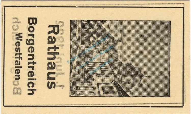 Borgentreich , Notgeld 1 Mark Schein unc-kfr. Ti.0830.05.11 , Westfalen o.D. Verkehrsausgabe