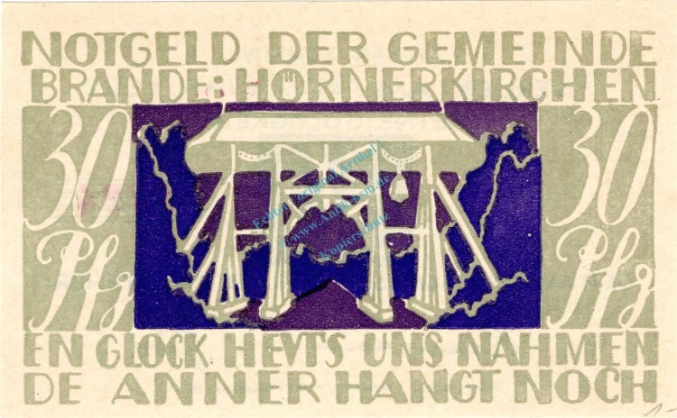 Brande , Notgeld 30 Pfennig Schein unc-kfr. M-G 152.2 , Schleswig Holstein o.D. Seriennotgeld