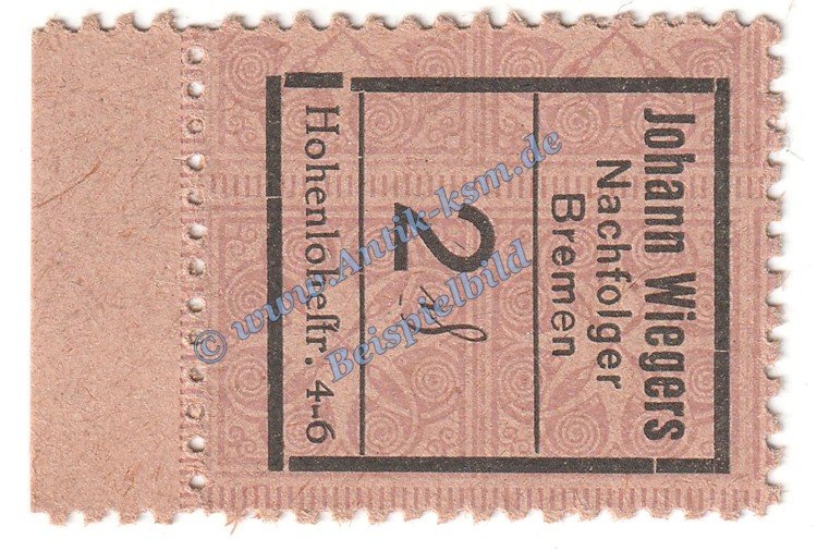 Bremen , Notgeld Wiegers 2 Pfennig in kfr. Tieste 0895.145.06 , Niedersachsen o.D. Verkehrsausgabe