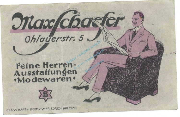 Breslau , Notgeld 50 Pfennig Schein gbr. Ti.0915.120.13 , SLN 1920 Verkehrsausgabe -4218-